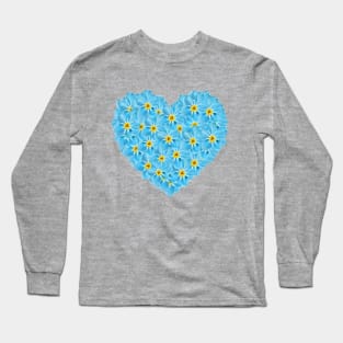 Forget Me Not Flower Heart Long Sleeve T-Shirt